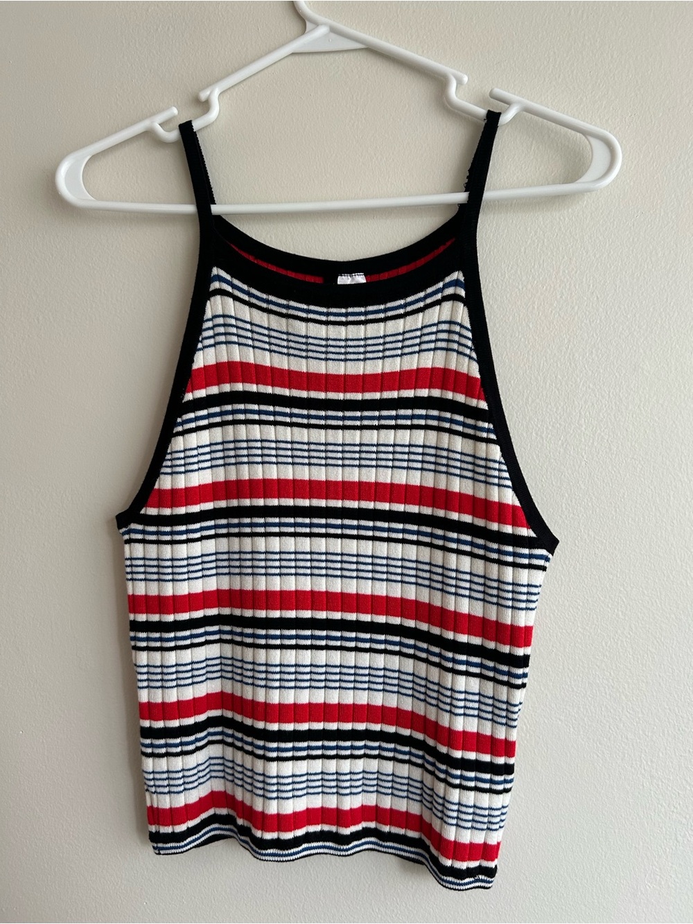 H&M Knit Striped Tank Top - Red, Black, Blue, & White
